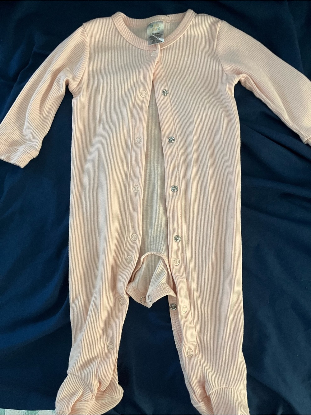 Baby Gear Peach Ribbed Snap Footed Sleep Sack